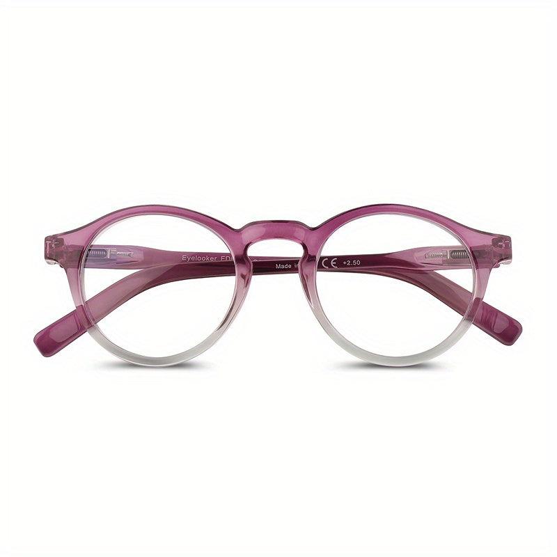 Round Unisex Readers Light Blocking Glasses Spring Hinge Comfort Eyeglasses
