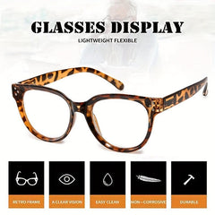 Retro Oversized Spring Hinge Reading Glasses For Women Men Large Lens Readers