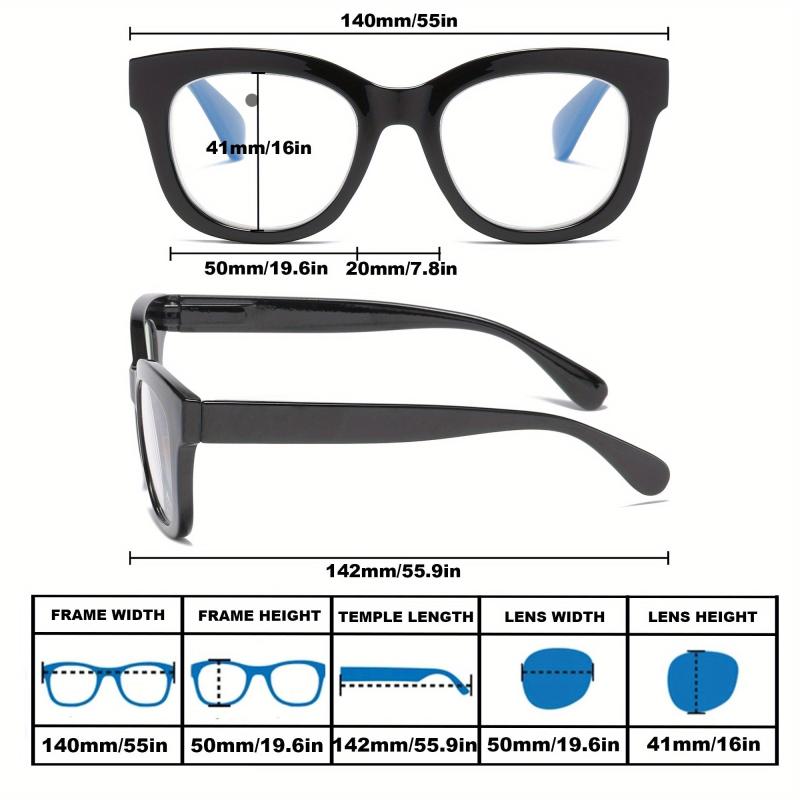 Oversized Reading Glasses Women Light Blocking Computer Spring Hinge Readers