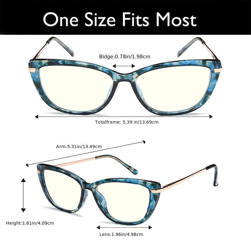 Random Printing Block Metal Frame Reader Glasses with Spring Hinges