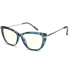 Random Printing Block Metal Frame Reader Glasses with Spring Hinges