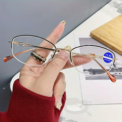 Metal Frame Light Blocking Reading Glasses +1.0 to +4.0