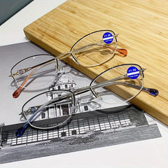 Metal Frame Light Blocking Reading Glasses +1.0 to +4.0