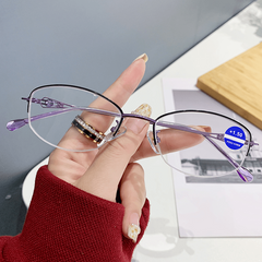 Metal Frame Light Blocking Reading Glasses +1.0 to +4.0