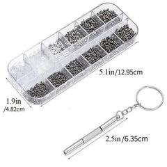 Eyeglasses Repair Kit Eyeglass Screws and Screwdriver for Glasses Sunglass