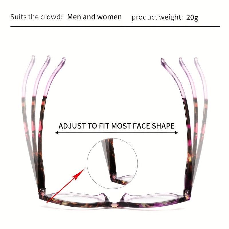 Light Blocking Pattern Print Reading Glasses Spring Hinge Eyeglasses
