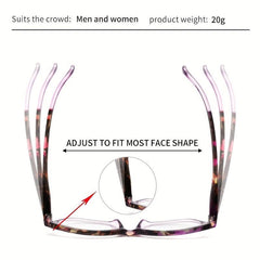 Light Blocking Pattern Print Reading Glasses Spring Hinge Eyeglasses