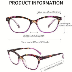 Light Blocking Pattern Print Reading Glasses Spring Hinge Eyeglasses