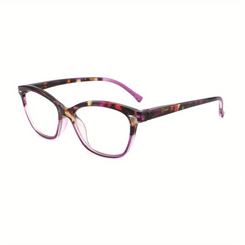 Light Blocking Pattern Print Reading Glasses Spring Hinge Eyeglasses