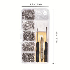 Glasses Repair Kit 500pcs Screws Nose Holders Screwdriver