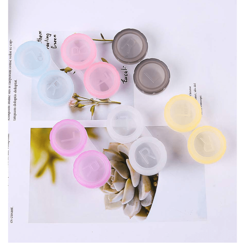 4pcs Colorful Lens Case Bulk Eye Lense Box Holder Container Soak Storage
