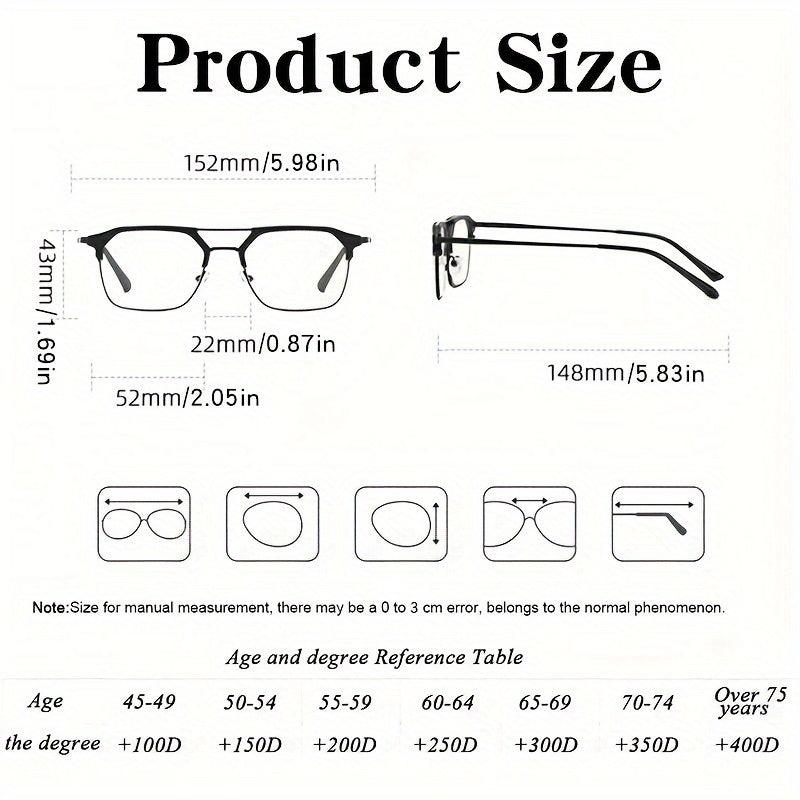 Double Beam Light Blocking Reading Glasses for Daily Use