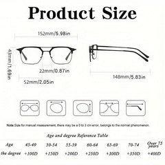 Double Beam Light Blocking Reading Glasses for Daily Use