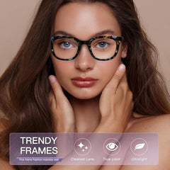 Fashionable Light Blocking Reading Glasses Computer Readers Square UV Filter