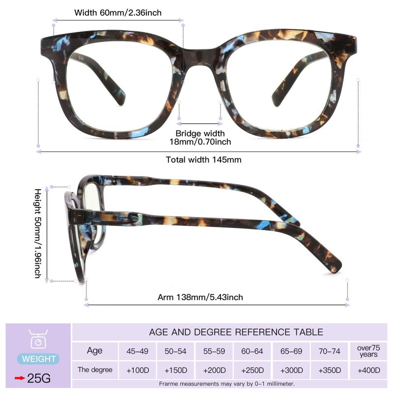 Fashionable Light Blocking Reading Glasses Computer Readers Square UV Filter