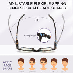 Fashionable Light Blocking Reading Glasses Computer Readers Square UV Filter