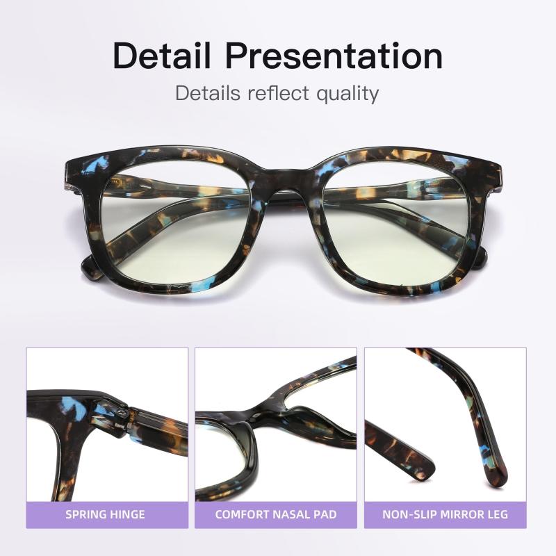Fashionable Light Blocking Reading Glasses Computer Readers Square UV Filter