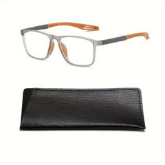Stylish Silicone Anti Slip Reading Glasses with PU Leather Covers