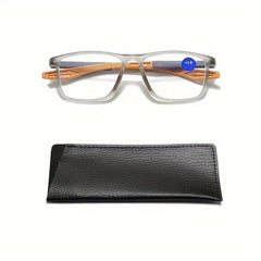 Stylish Silicone Anti Slip Reading Glasses with PU Leather Covers