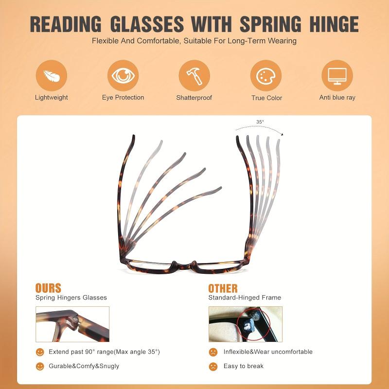 Anti Light Presbyopia Glasses With Spring Hinges Computer Game Reader