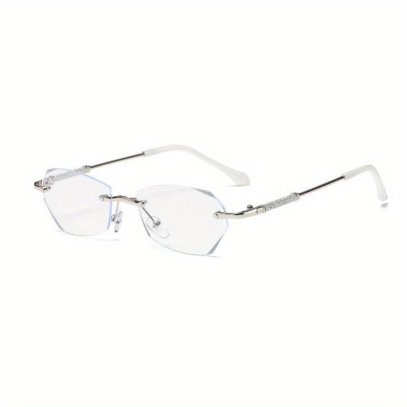 Rimless Reading Glasses Adjustable Nose Holder Anti Light Lens Flat Mirror