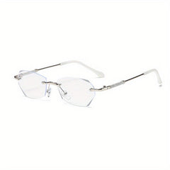 Rimless Reading Glasses Adjustable Nose Holder Anti Light Lens Flat Mirror