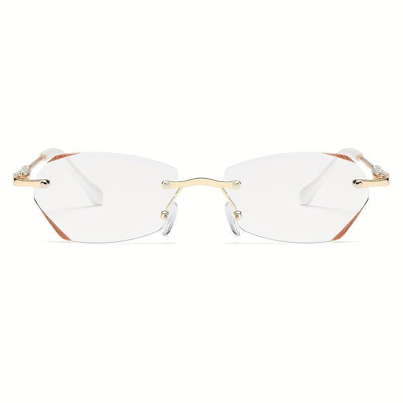 Rimless Reading Glasses Adjustable Nose Holder Anti Light Lens Flat Mirror