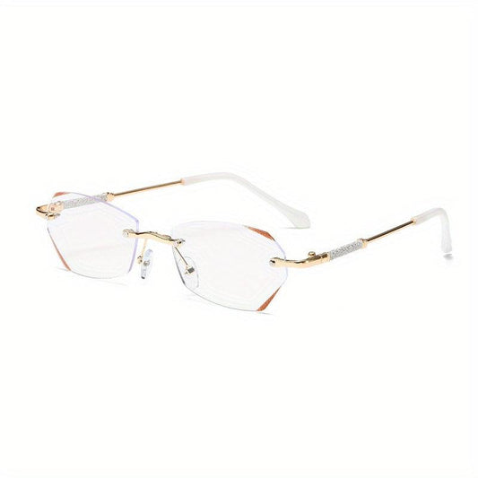Rimless Reading Glasses Adjustable Nose Holder Anti Light Lens Flat Mirror