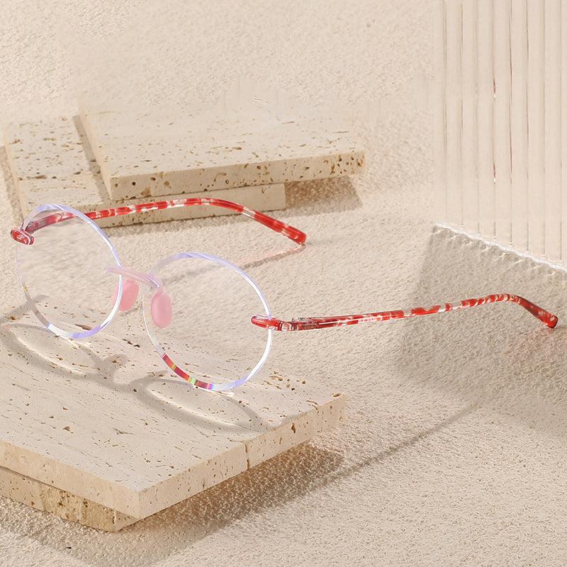 Colorful Rimless Frame Reading Glasses for Elderly Men Women