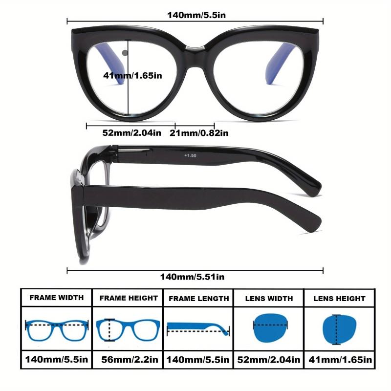 3Pack Cat Eye Oversized Reading Glasses for Women Spring Hinge 1.0-3.5