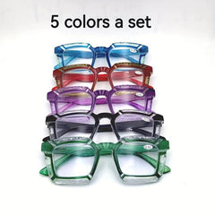 5pcs Youthful Fashionable Presbyopic Glasses with Spring Hinges