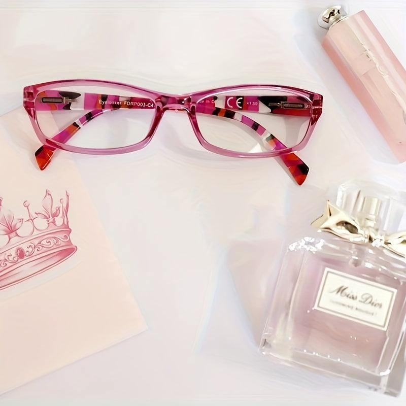 Stylish Pattern Print Light Blocking Reading Glasses For Women UV Protection