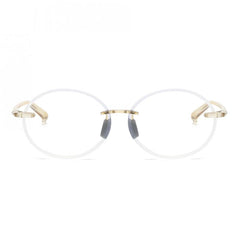 Round Rimless Frame PC Temples Presbyopia Reading Glasses
