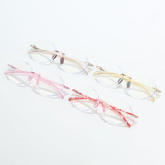 Round Rimless Frame PC Temples Presbyopia Reading Glasses