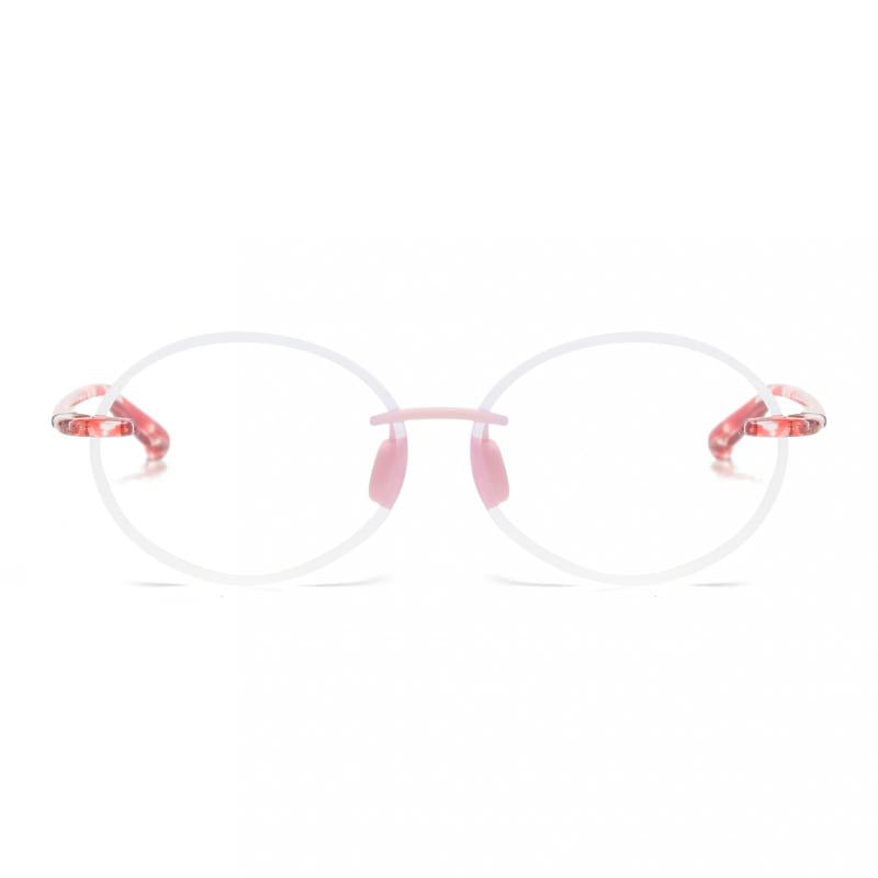 Round Rimless Frame PC Temples Presbyopia Reading Glasses