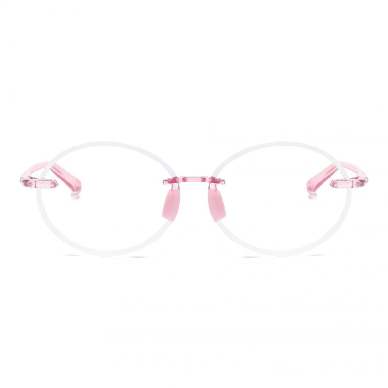 Round Rimless Frame PC Temples Presbyopia Reading Glasses