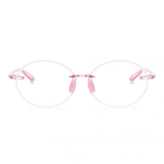 Round Rimless Frame PC Temples Presbyopia Reading Glasses