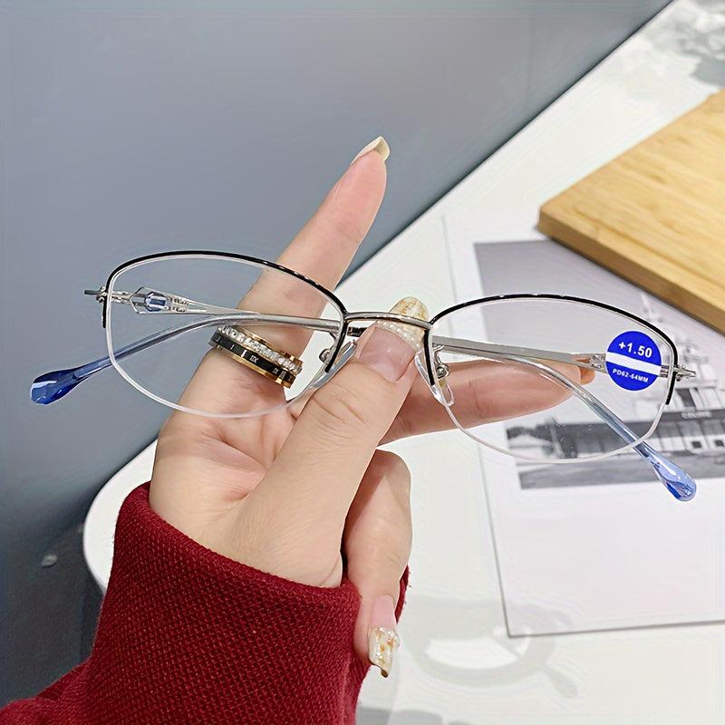 Metal Frame Light Blocking Presbyopia Reading Glasses