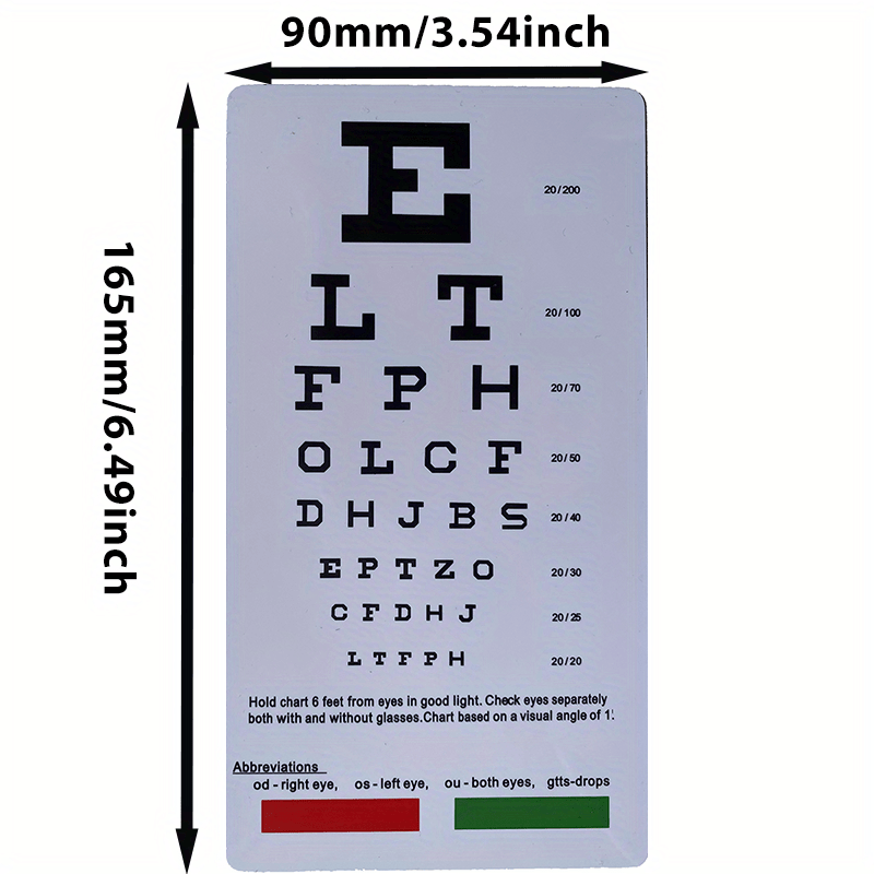 Optician Eye Chart for Eye Exams & Near Vision Testing
