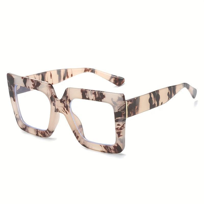 XL Square Light Women's Glasses Large Frame Transparent Computer Eyewear