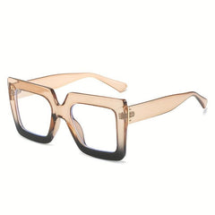 XL Square Light Women's Glasses Large Frame Transparent Computer Eyewear