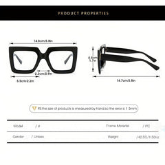 XL Square Light Women's Glasses Large Frame Transparent Computer Eyewear
