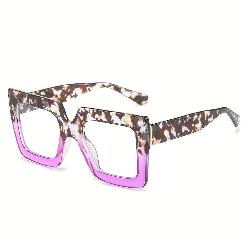 XL Square Light Women's Glasses Large Frame Transparent Computer Eyewear