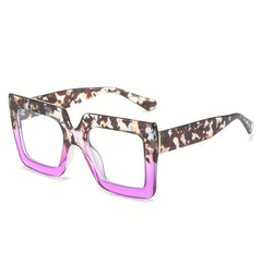XL Square Light Women's Glasses Large Frame Transparent Computer Eyewear