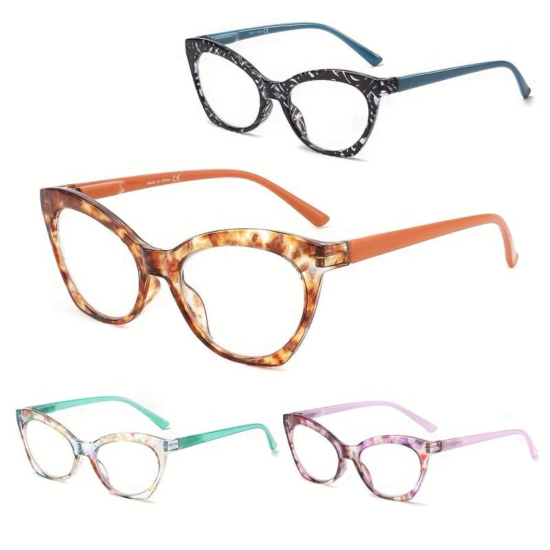 Cat Eye Reading Glasses for Women with Light Blocking Lens
