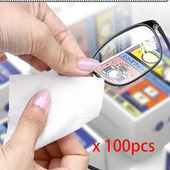 100pcs Glasses Wiping Wipes Disposable Eyewear Cloth Cleaning