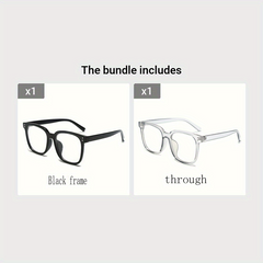 Men's Rimmed Glasses Ultra-light Box Myopia Large Face Flat Frame Tide-proof
