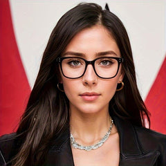 Men's Rimmed Glasses Ultra-light Box Myopia Large Face Flat Frame Tide-proof