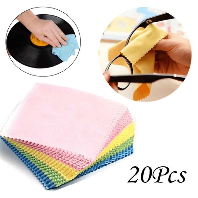 20pcs Thickened Knitted Fabric Cleaning Cloth for Glasses & Screens