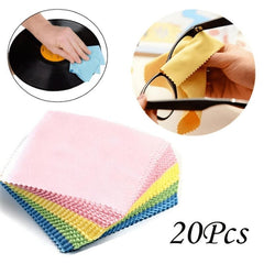 20pcs Thickened Knitted Fabric Cleaning Cloth for Glasses & Screens